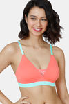 Zivame Beautiful Basics Padded Non Wired 3/4Th Coverage T-Shirt Bra - Georgia Peach — thumbnail 1